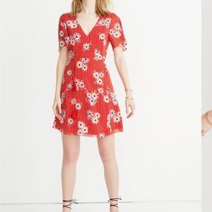 Madewell Red Floral Mini Dress